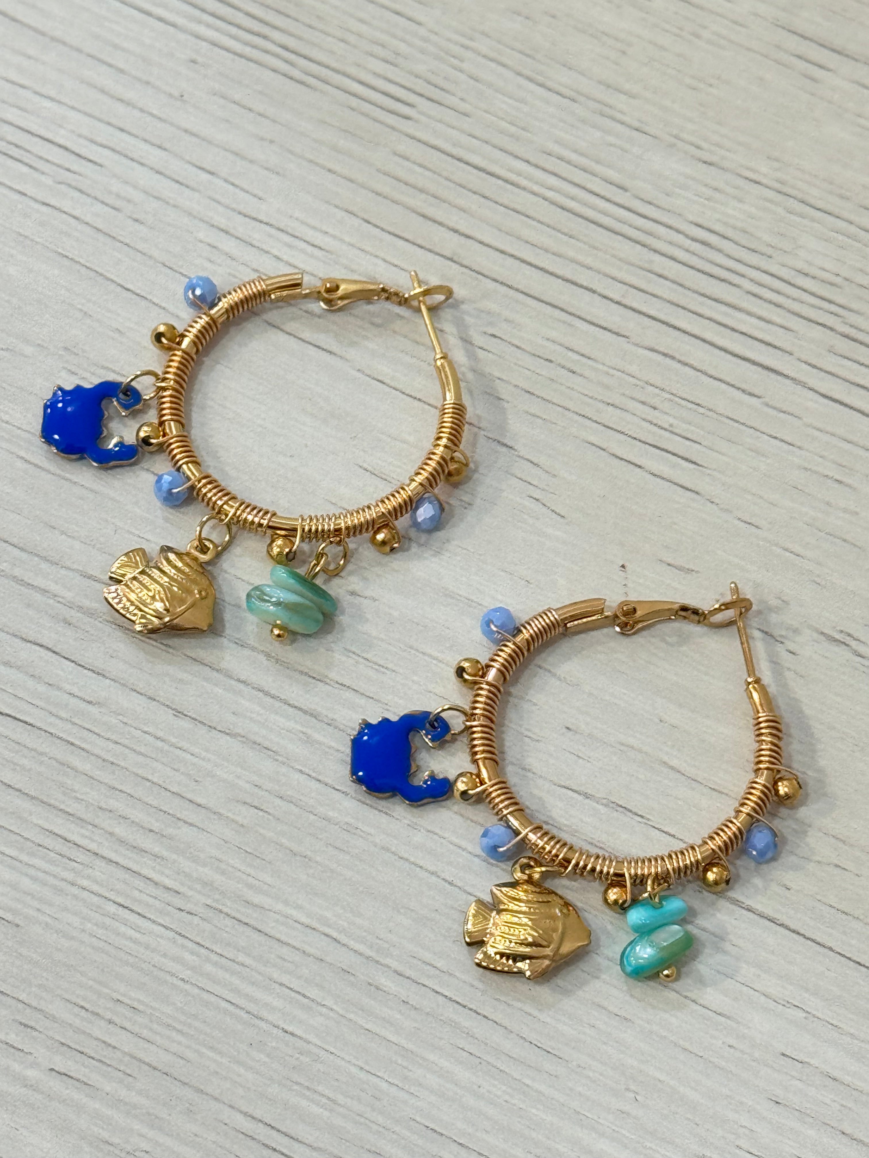 Argolla PEZ azul.