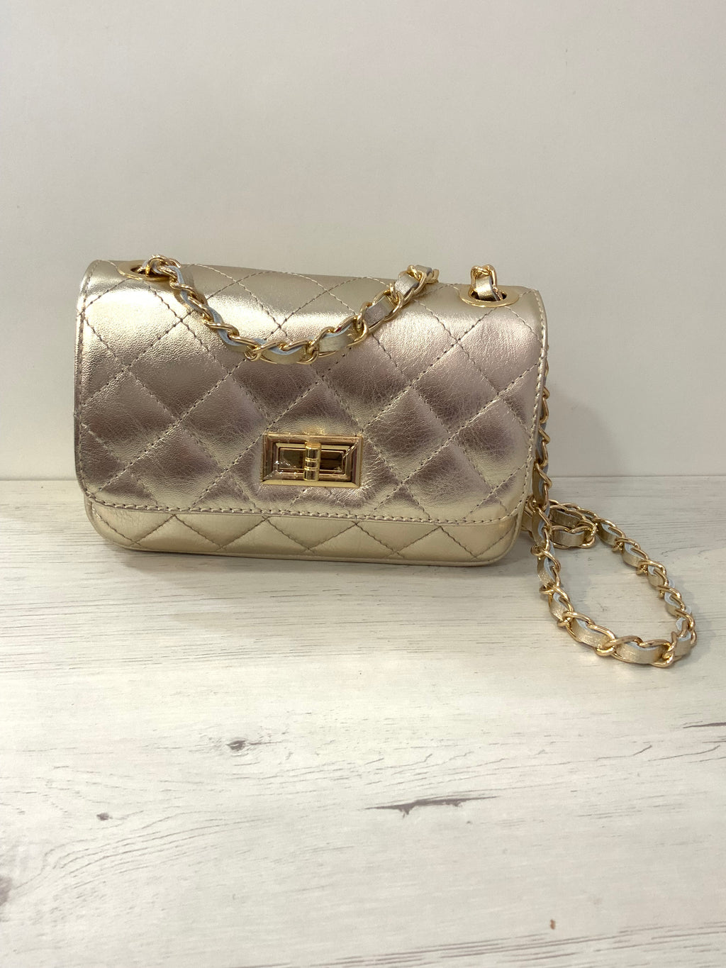 Bolso PIEL acolchado DORADO