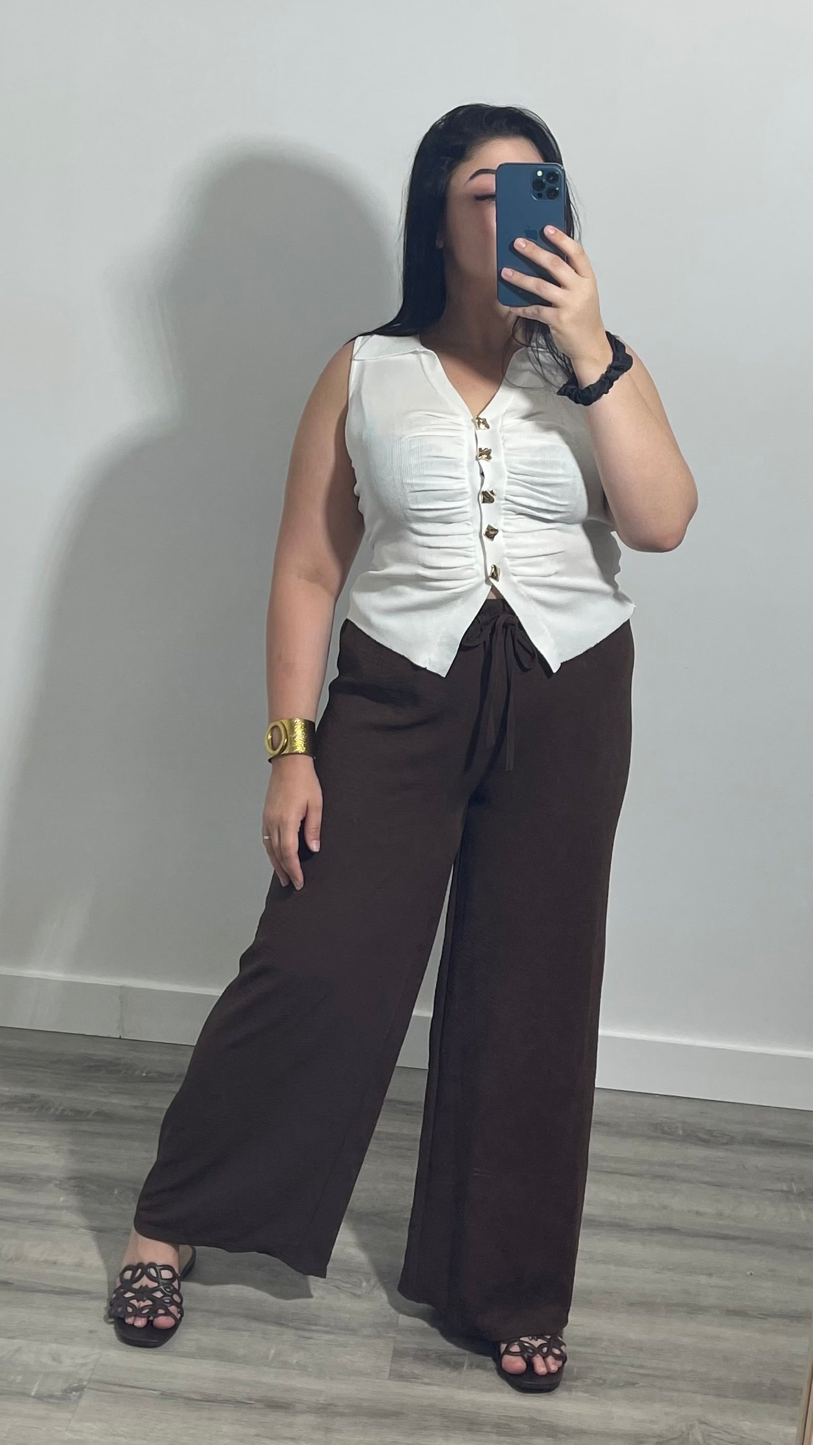 PANTALÓN PALAZO MARRÓN