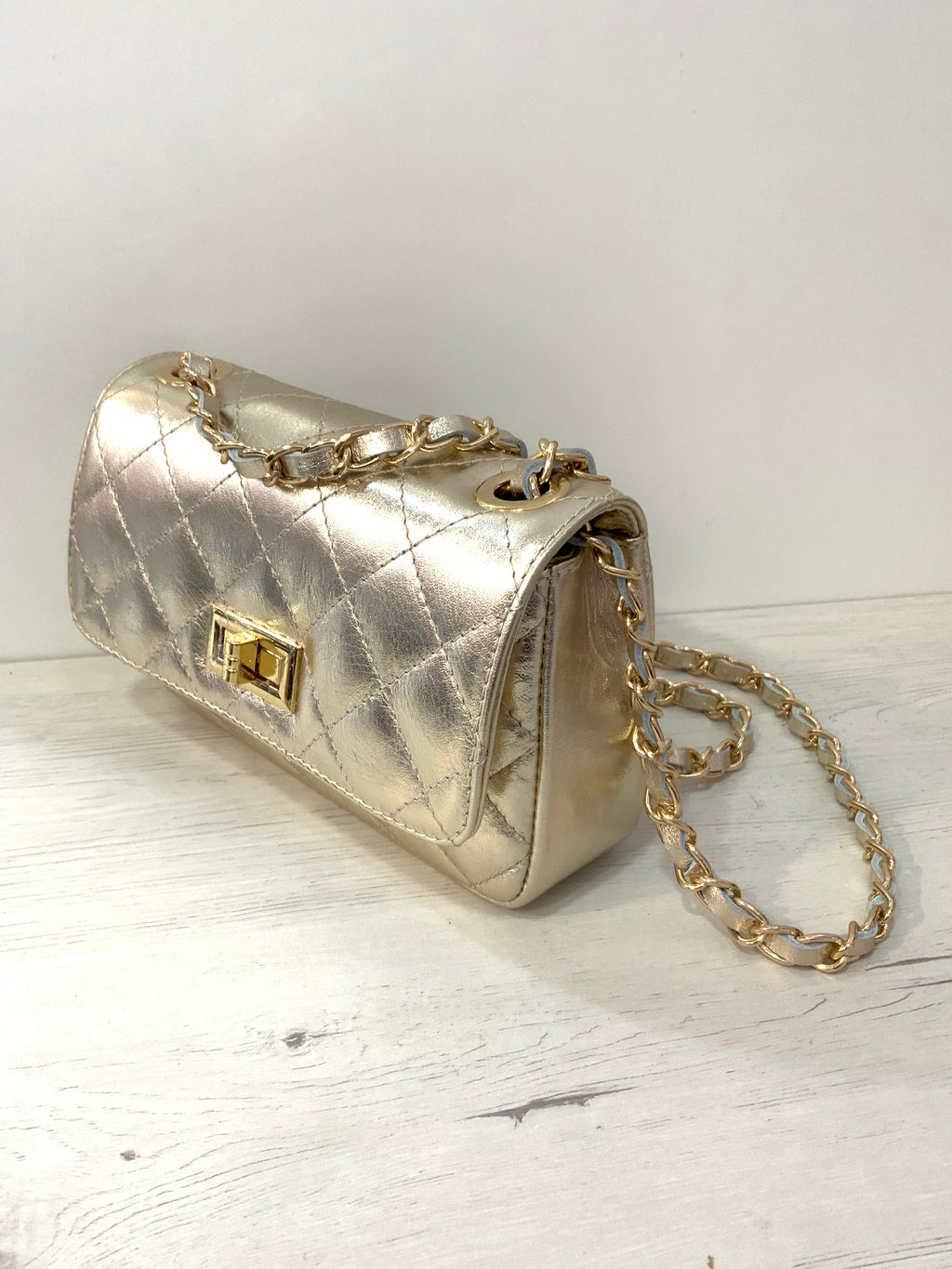 Bolso PIEL acolchado DORADO