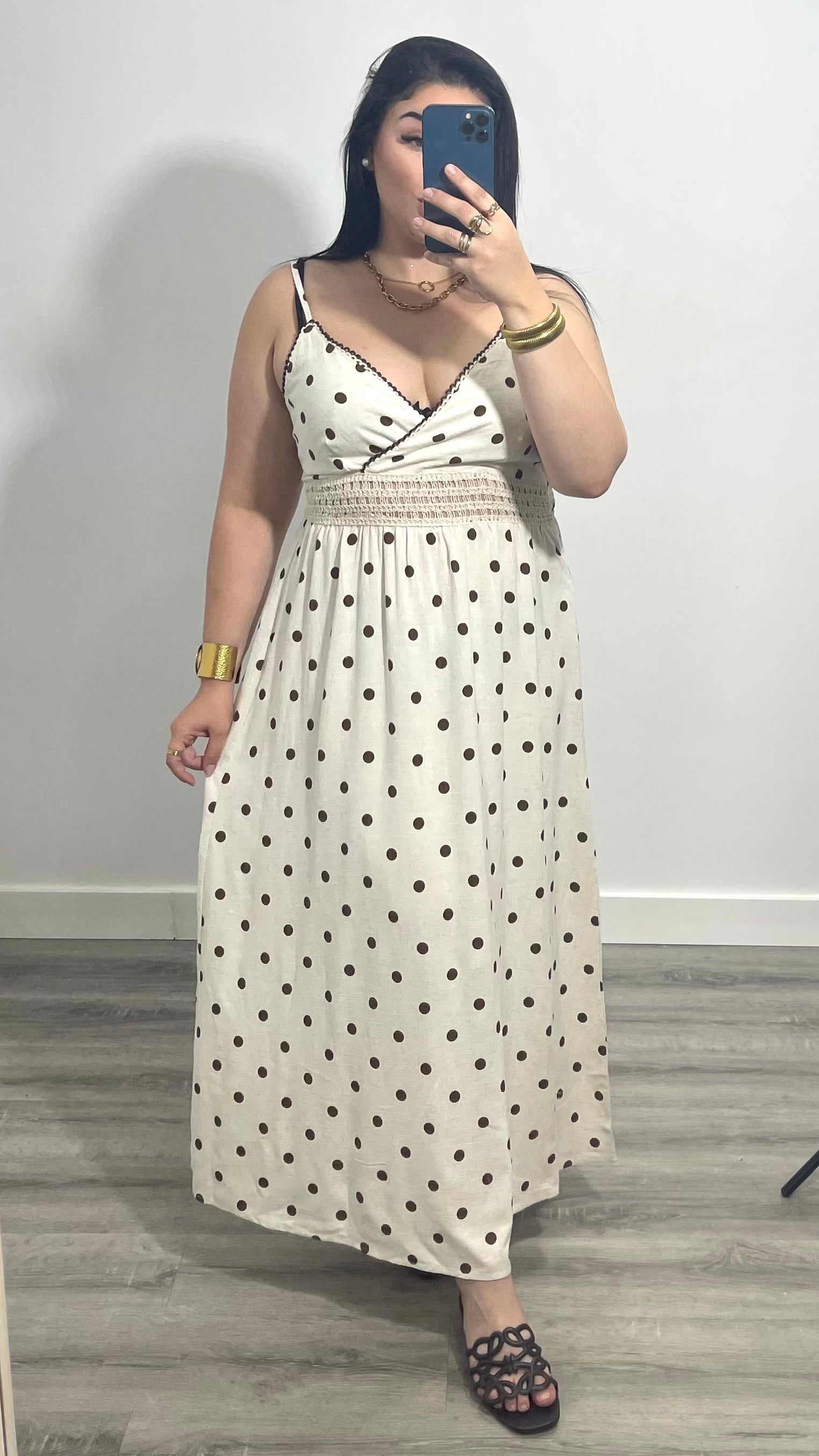 VESTIDO TOPITOS MARRONES